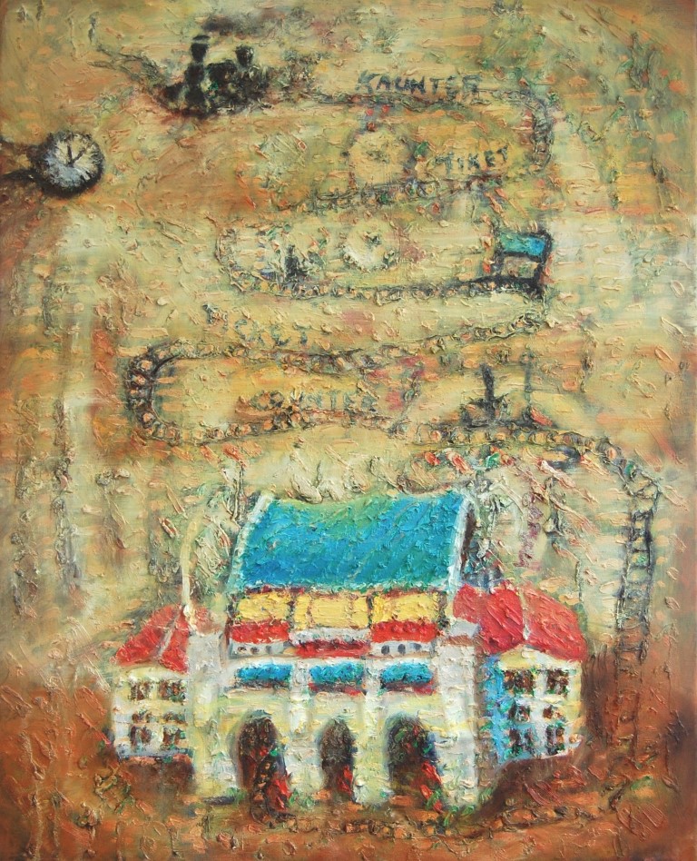 Painting, Studio Fine Art Gallery @ Affordable Art Fair, Ong Hwee Yen, The Lost Station (Tanjong Pagar railway stn)
